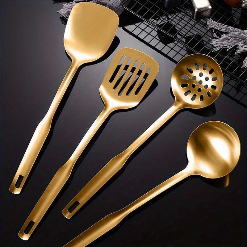 1pcs Stainless Steel Kitchen Tools Gold Cooking Set Spatula Shovel