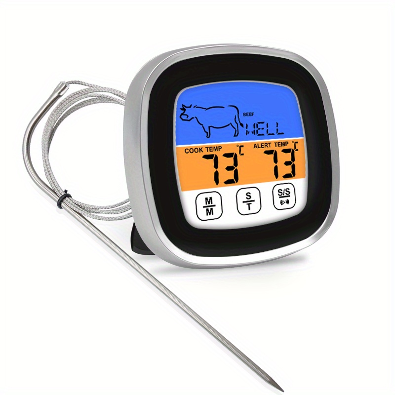 Kitchen Meat Thermometer With Probe Digital Lcd Display For - Temu