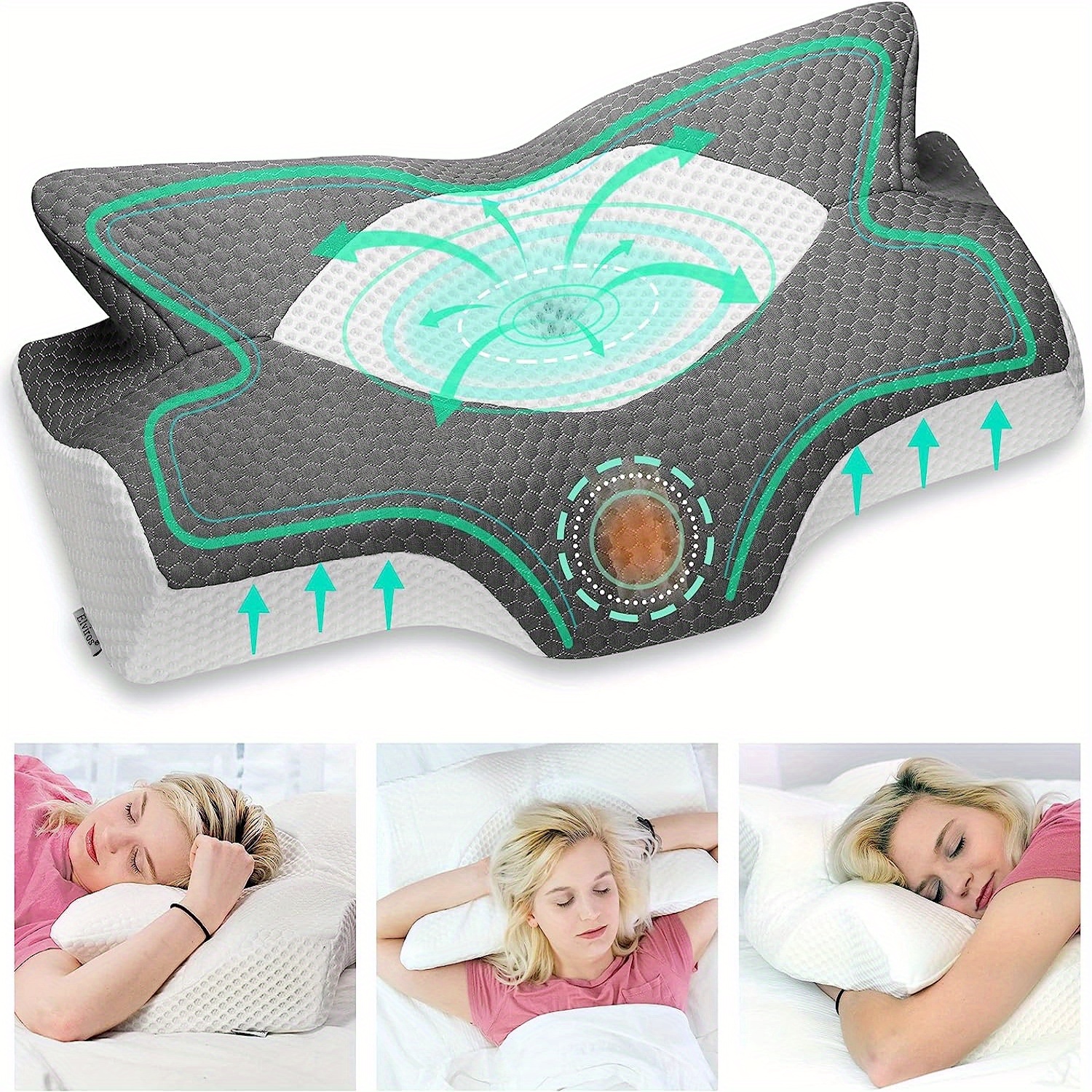 Pu Foam Contoured Cervical Pillow Neck Support, Size: Universal