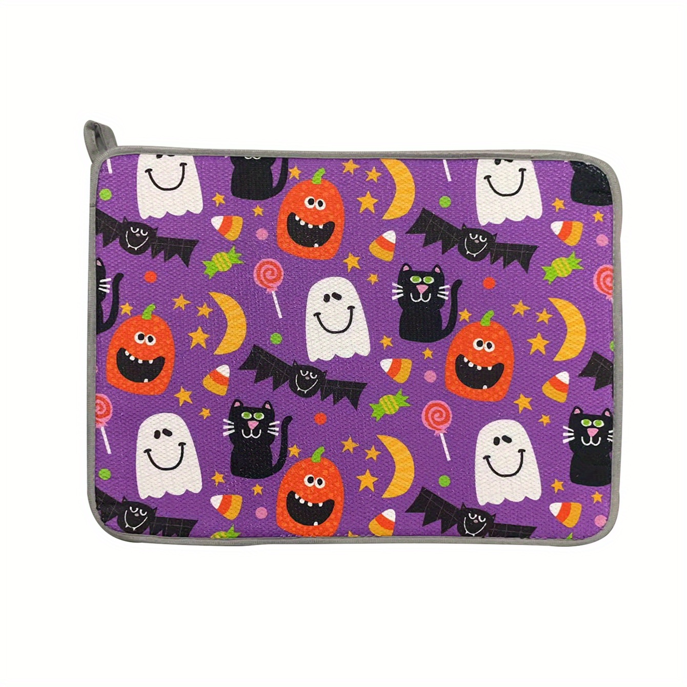 Dish Drying Mat Halloween Theme Draining Mat Pumpkin Bat - Temu