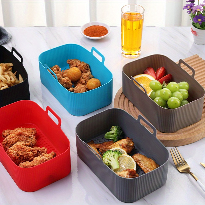 Rectangle Silicone Air Fryer Tray Food Grade Safe Square - Temu