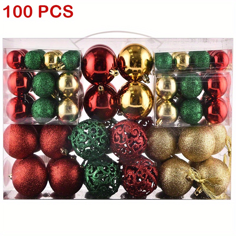 1.57 Christmas Ball Ornaments Shatterproof Black Christmas Ornaments Set  40 Pcs Black Ornaments for Christmas Tree Halloween Holiday Wedding Party