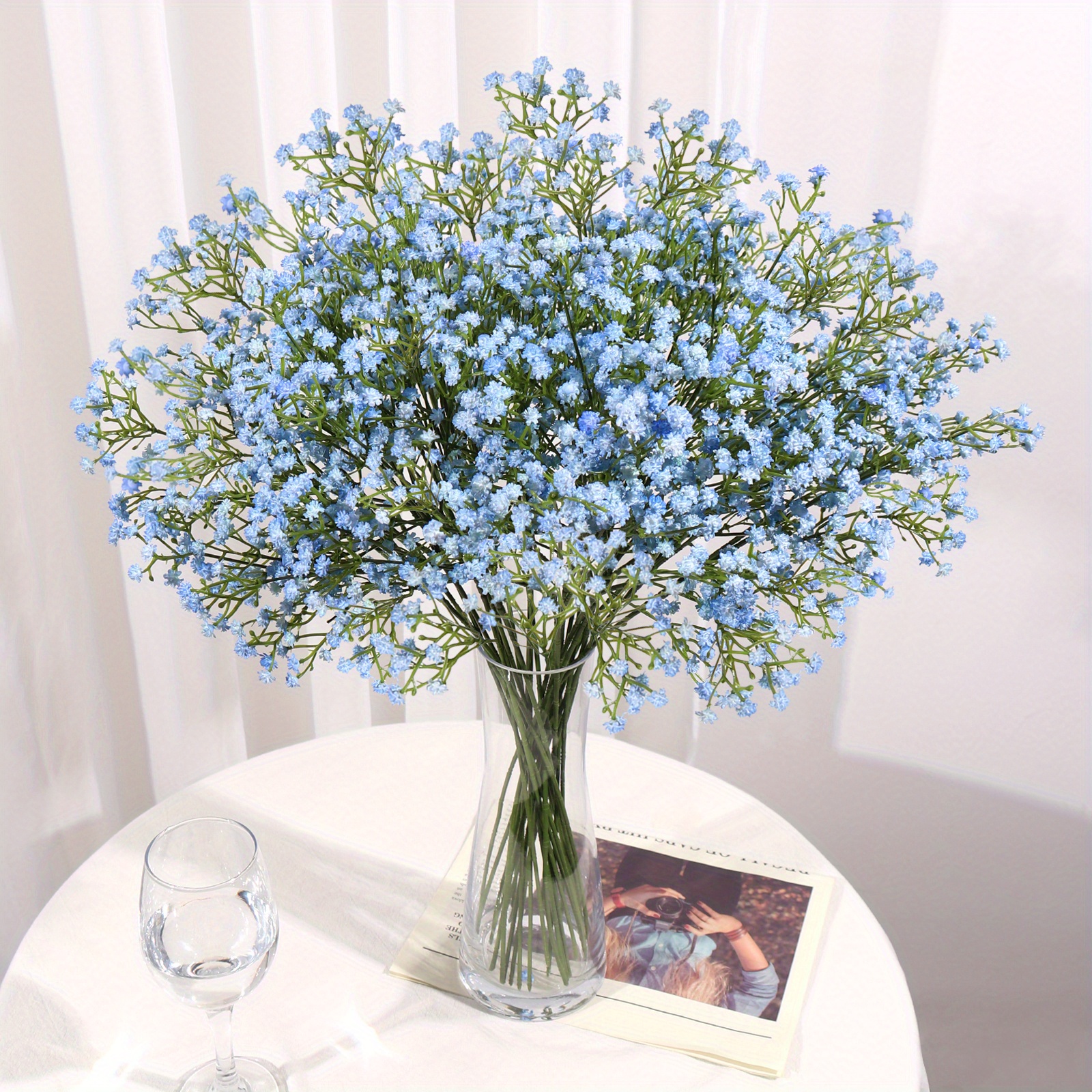 10pcs Blue Fake Baby Breath Fake Flowers Real Touch Gypsophila
