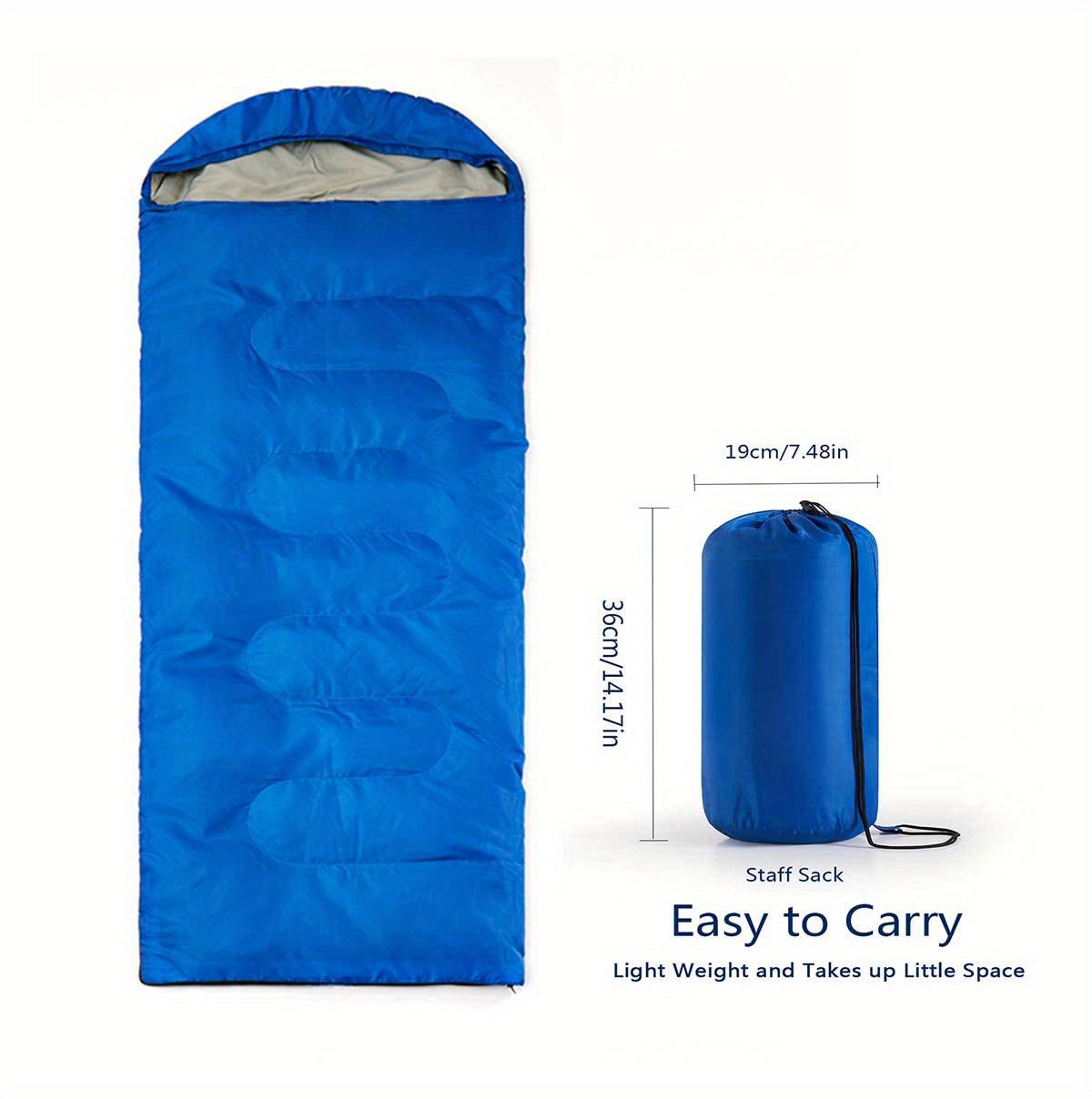 キャンプ用寝袋 - 3 シーズン暖かく涼しい天候 - 夏 春 秋 軽量 男性 女性向け - キャンプ用品、旅行、ハイキング、アウトドア活動に最適