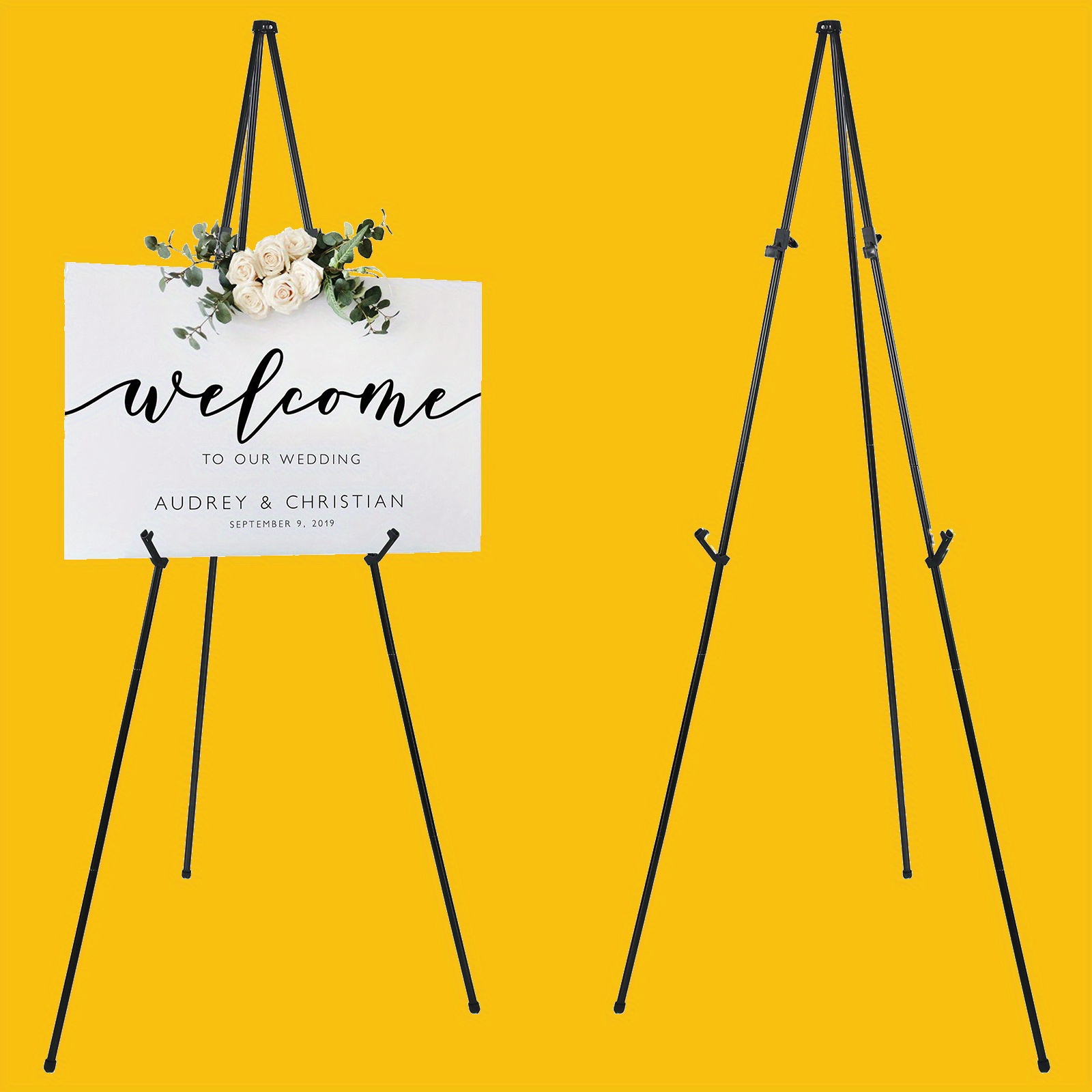 Poster Stand Black Metal Wedding Venue Decor Stand Black Welcome Sign Arch  Stand 