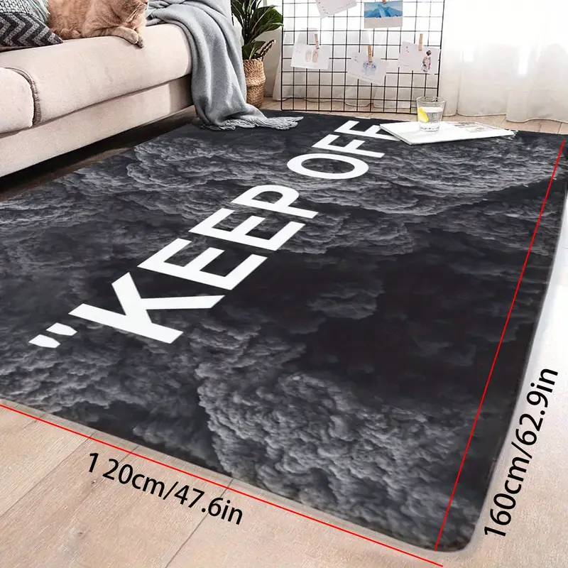 Keep Area Rug Black Gray Rug Modern 3d Printing Carpet Large - Temu