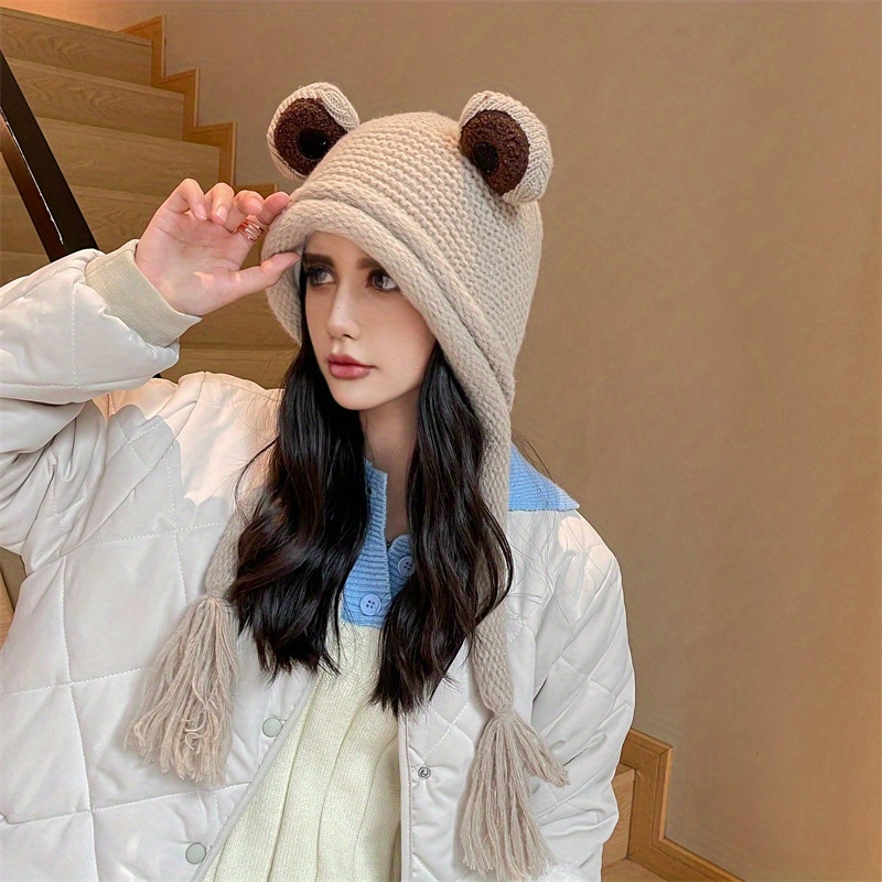 Cartoon Plush Hat Autumn Winter EarFlaps Hat Cute Warm Cap