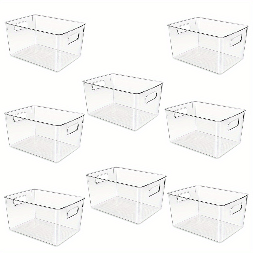 Clear Plastic Pantry Organizer Bin, Clear Kitchen Pantry Organizer  Container Bins With Handles For Cabinets, Shelves, Drawer, Freezer, For  Snack, Fruit, Vegetables And Beverage Storage, Home Kitchen Supplies - Temu  Australia