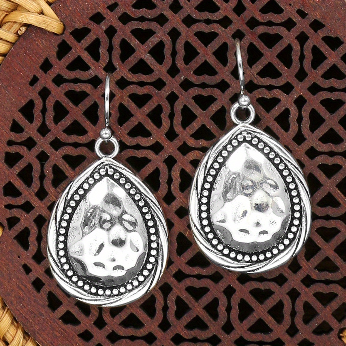 16 pairs of vintage ethnic style silvery geometric hollow alloy simple and fashionable pendant style multi style combination earrings set for women daily street photography theme dressing fashion simple and versatile details 16