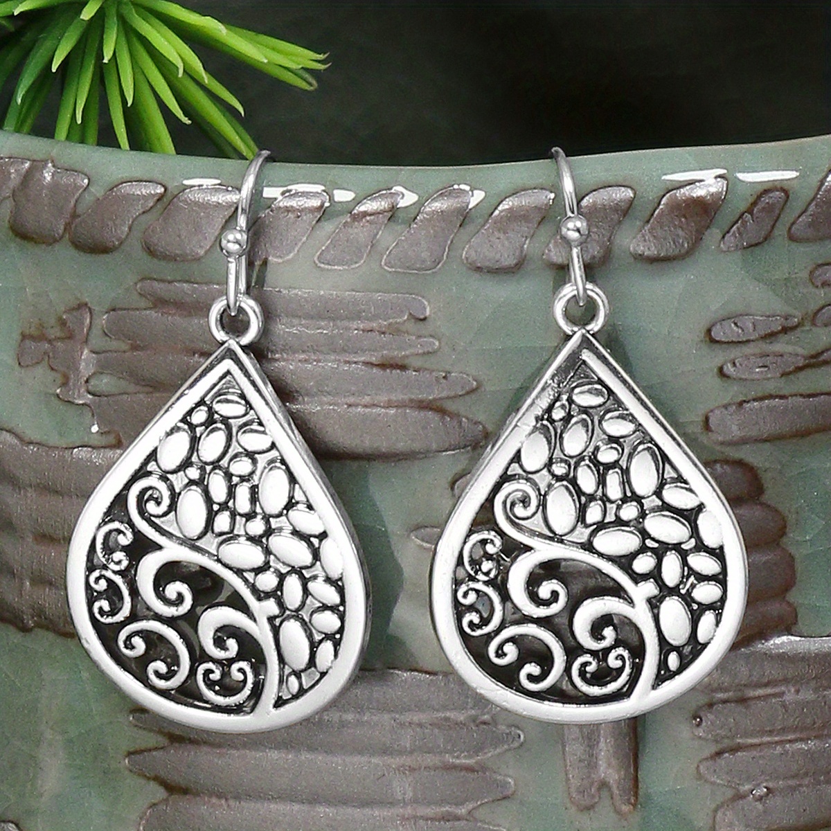16 pairs of vintage ethnic style silvery geometric hollow alloy simple and fashionable pendant style multi style combination earrings set for women daily street photography theme dressing fashion simple and versatile details 5