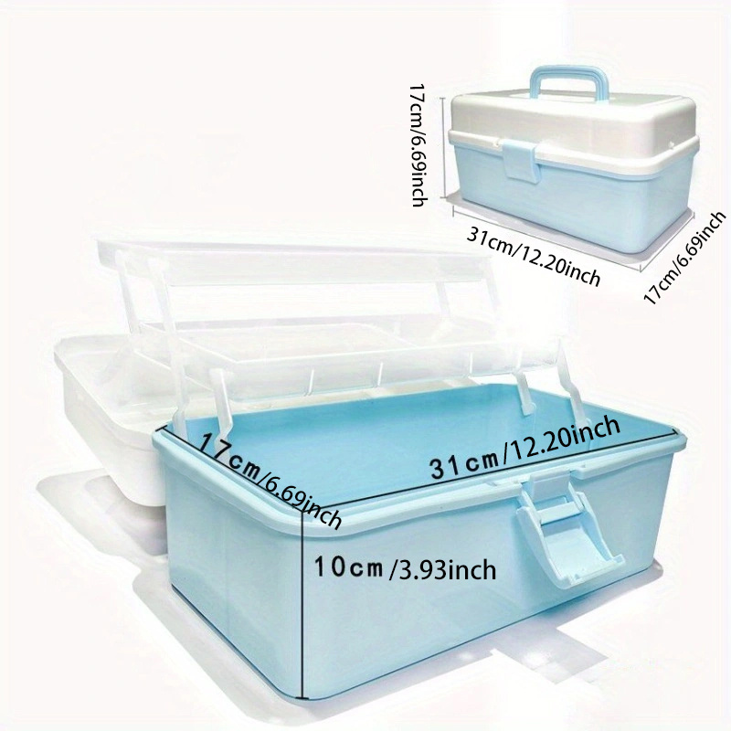 Large Capacity 3 Layer Folding Medicine Bins First Aid Kit