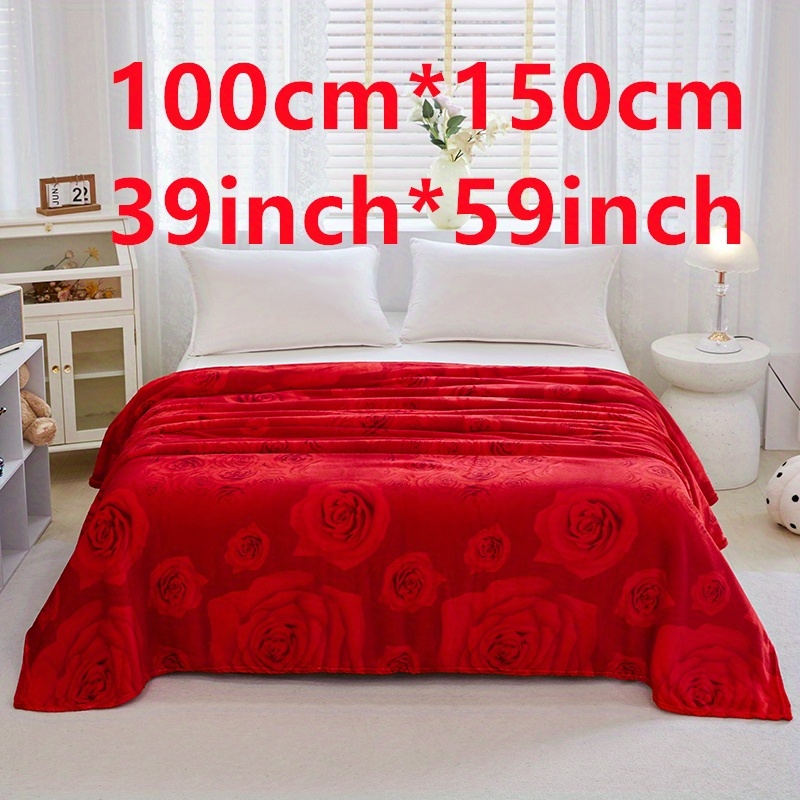 TEMU 1pc Pattern Bed Blanket, Soft Comfortable Blanket For Sofa Bed Camping Travelling, Valentine's Day Gift Blanket