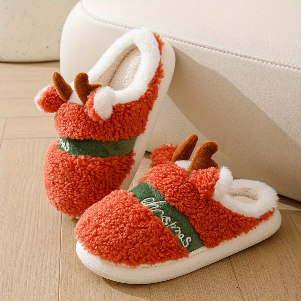 Red fuzzy hot sale house slippers