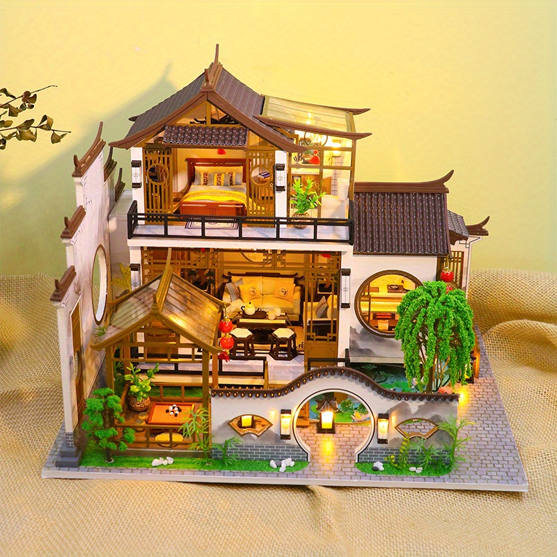 Maison de poupée miniature à faire soi-même avec meubles, maison de poupée  miniature à faire soi-même, kit de maison de poupé