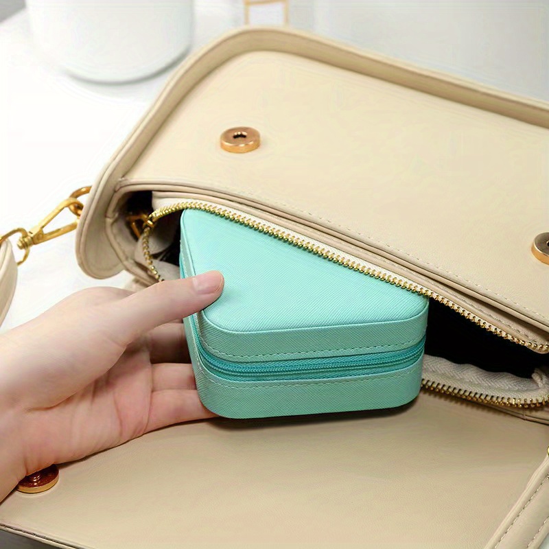 portable carry on jewelry storage box macaroon color simple jewelry storage box travel earrings necklace jewelry box ring storage details 3