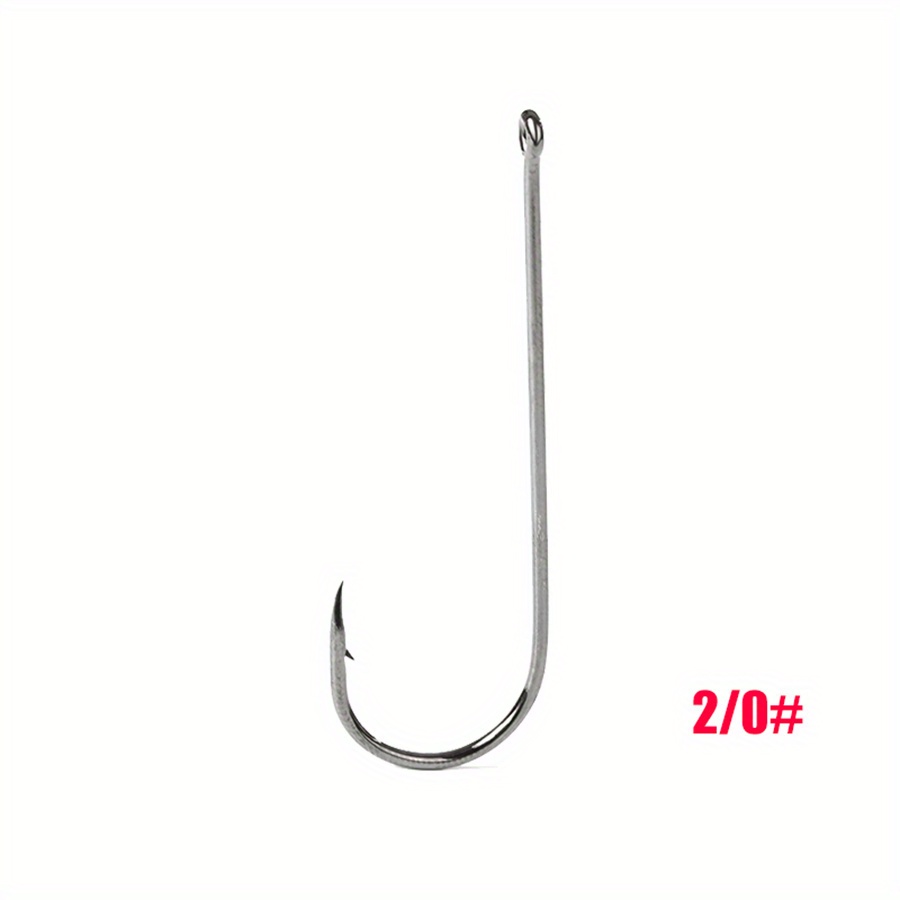 Black Nickel Fishing Hooks Long Shank Fishing Hooks Eye Live - Temu