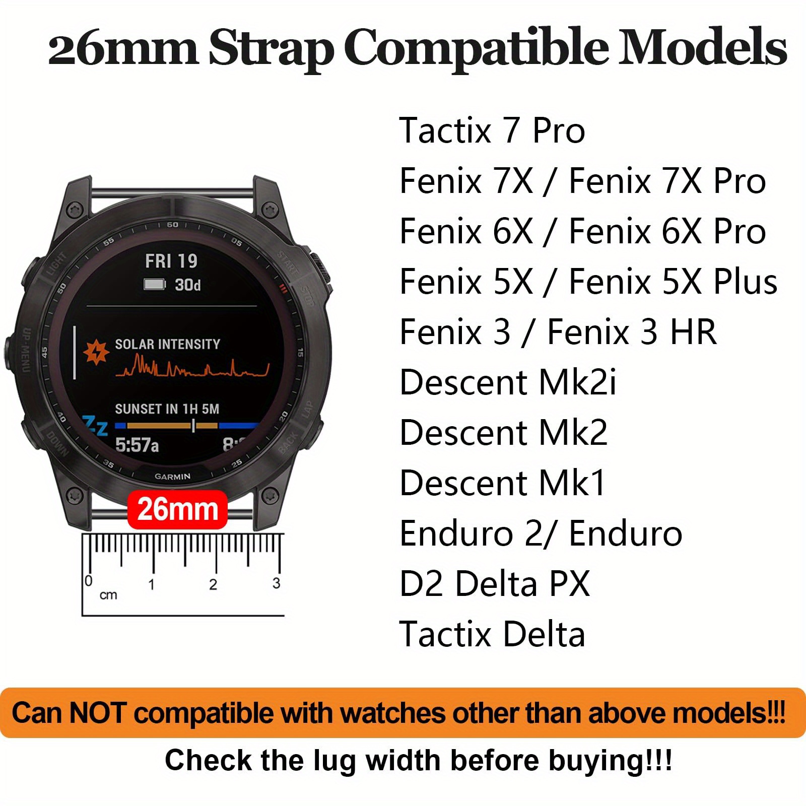 Compatible Banda Fenix 7x Correa Reloj Silicona Suave 26 Mm - Temu