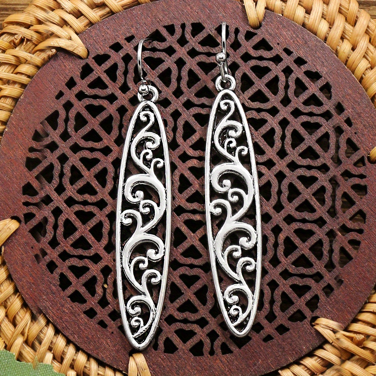 16 pairs of vintage ethnic style silvery geometric hollow alloy simple and fashionable pendant style multi style combination earrings set for women daily street photography theme dressing fashion simple and versatile details 8