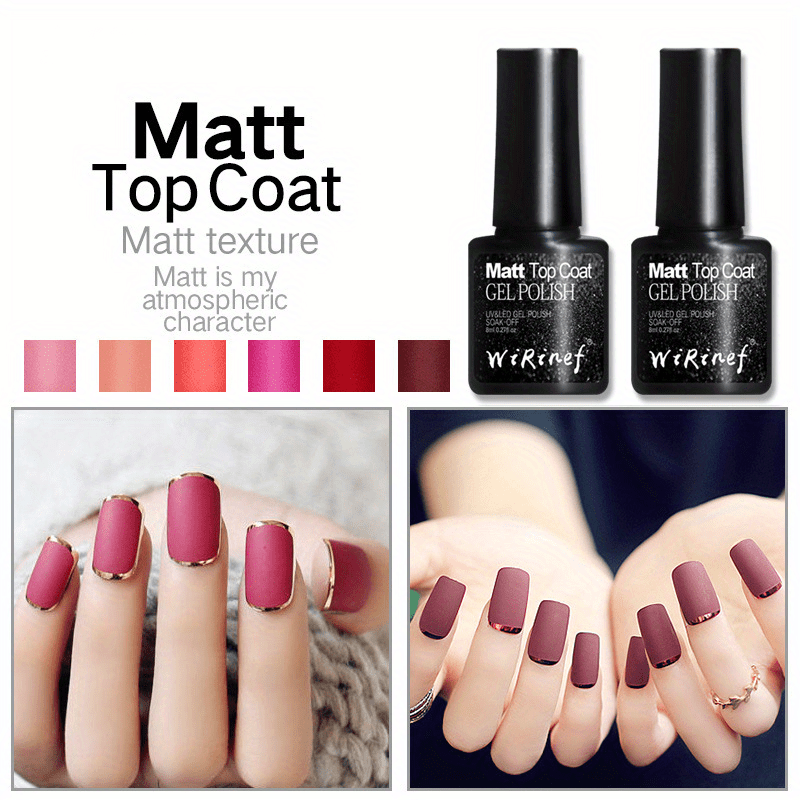 Long lasting Matte Top Coat Set Gel Polish Nails No Wipe - Temu