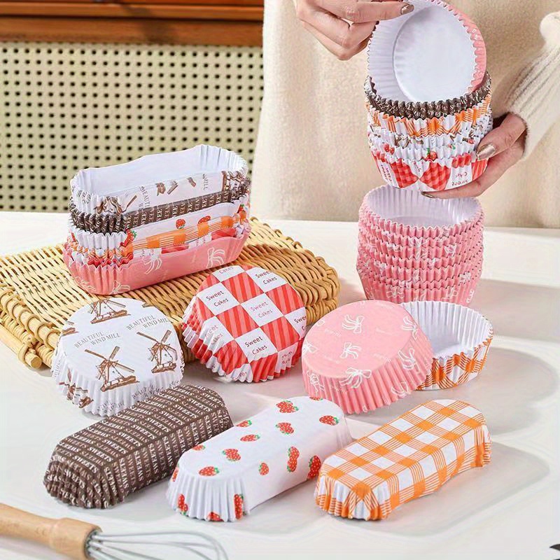 Cupcake Liners Greaseproof Baking Cups, Large Paper Baking Cups Non-stick,  Oval Cake Paper Muffin Liners For Muffins, Cupcakes, Quiche, Mini Snacks,  Kitchen Stuff Kitchen Accessories Baking Supplies - Temu