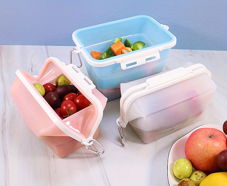 SPLF Paquete de 6 bolsas de silicona reutilizables para almacenamiento de  alimentos, recipientes de preparación de comidas sin BPA, bolsas