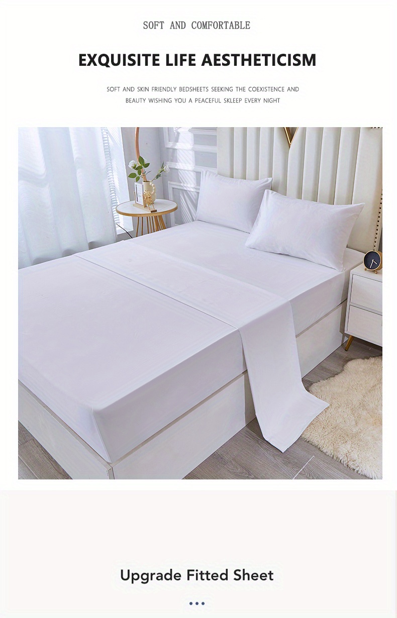 Solid Color Waterproof Bed Sheet Soft And Skin friendly - Temu