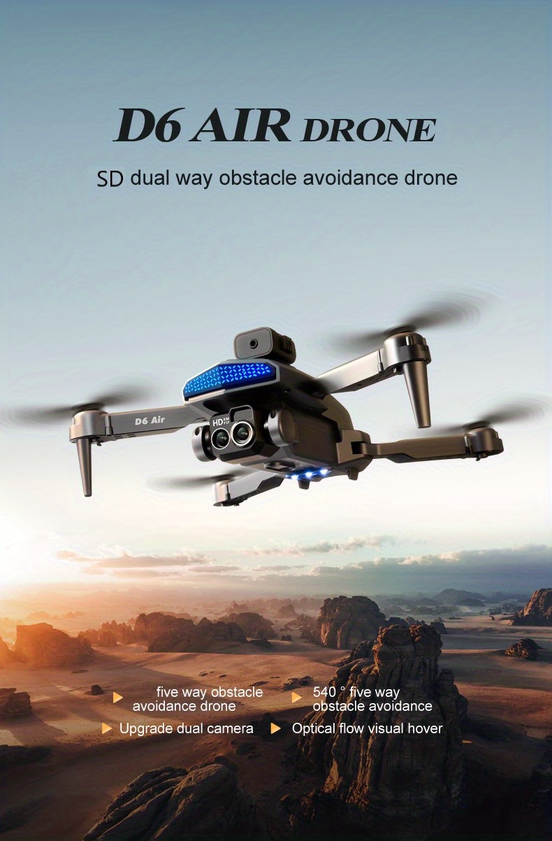 d6 air orange rc drone with sd dual esc camera optical flow positioning 540 intelligent obstacle avoidance details 0