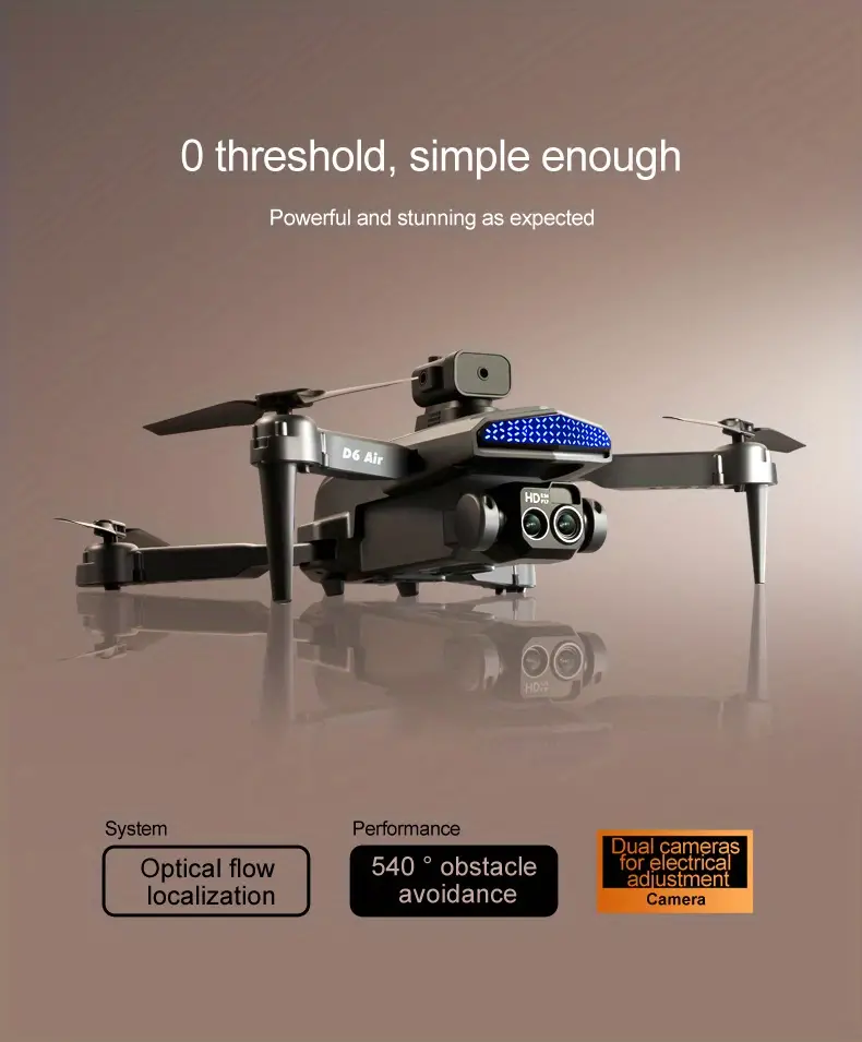 d6 air white rc drone with sd dual esc camera optical flow positioning 540 intelligent obstacle avoidance details 2