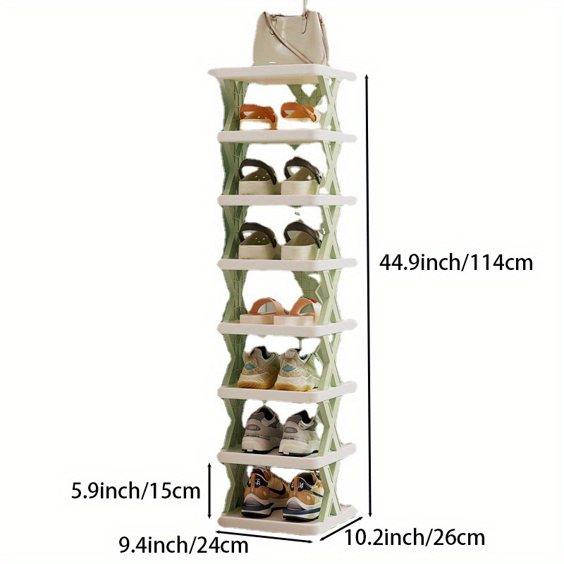 Narrow Shoe Rack - 5 Tiers Stackable Shoe Storage Stand for Entryway  Hallway and Closet Durable Shoe Shelf Space Saving Boots Storage and  Organization