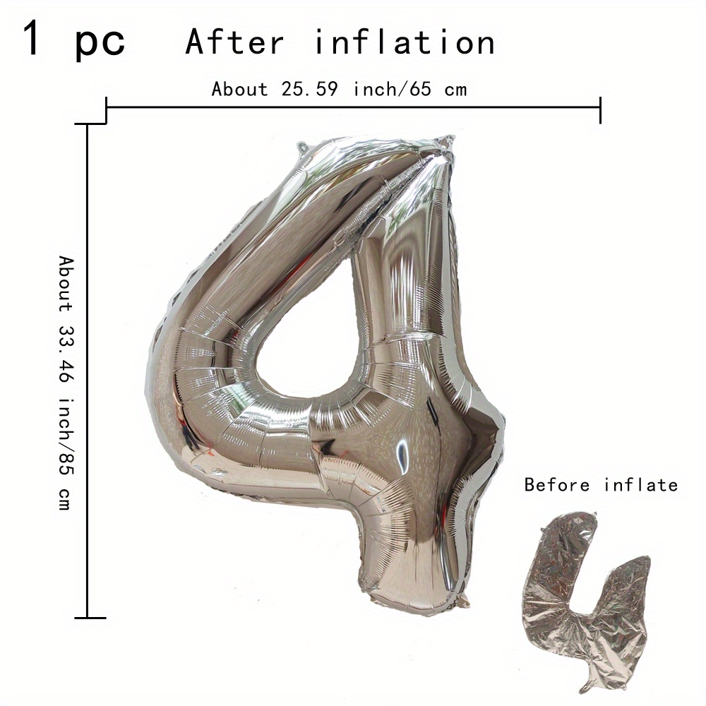 1pc, 40 grand Ballon En Film D'aluminium Auto-scellant À Chiffres