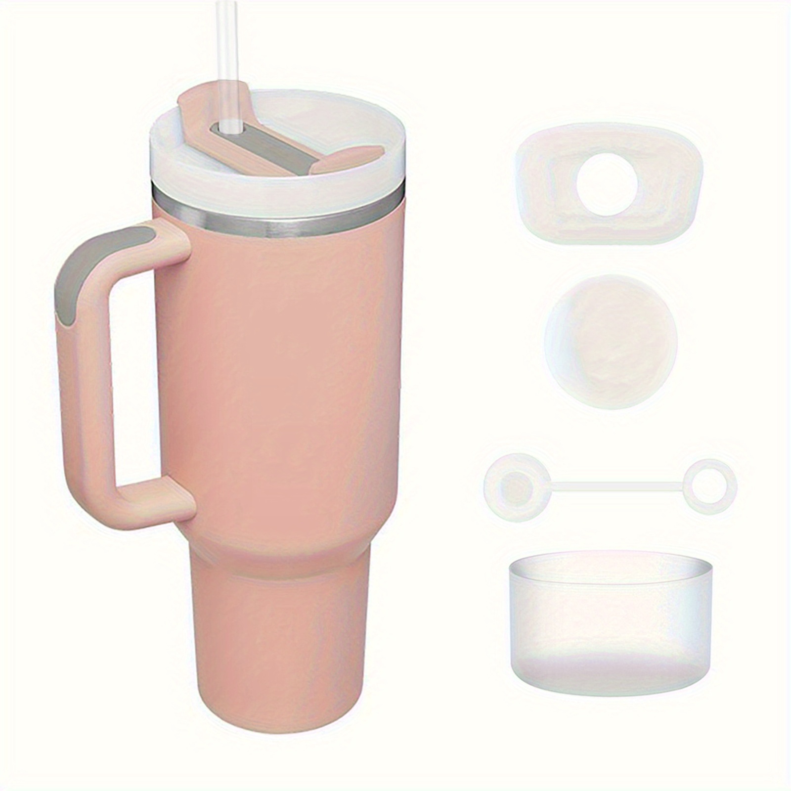 Mug Tumbler With Handle And Straw Insulated Leak Proof - Temu
