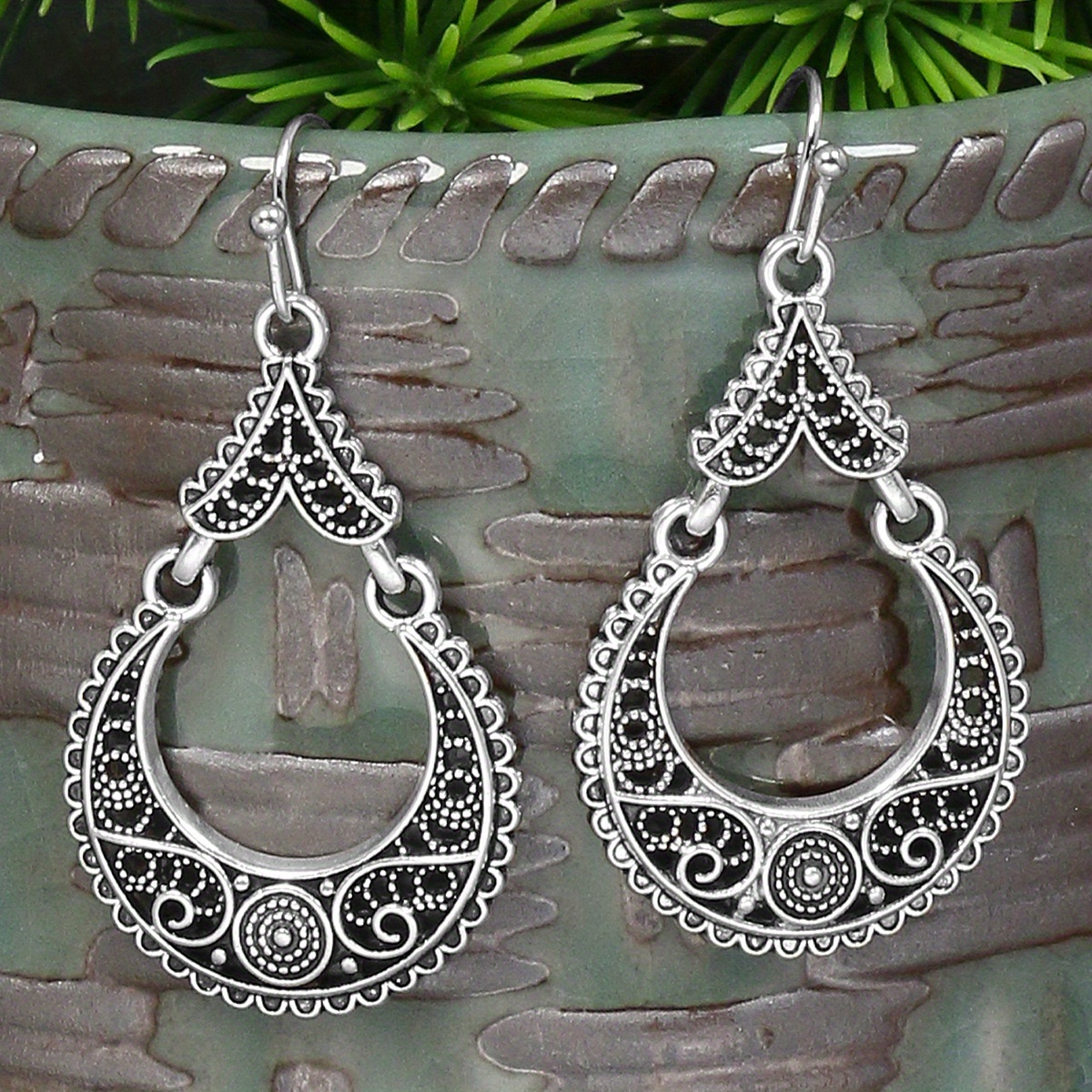 16 pairs of vintage ethnic style silvery geometric hollow alloy simple and fashionable pendant style multi style combination earrings set for women daily street photography theme dressing fashion simple and versatile details 13