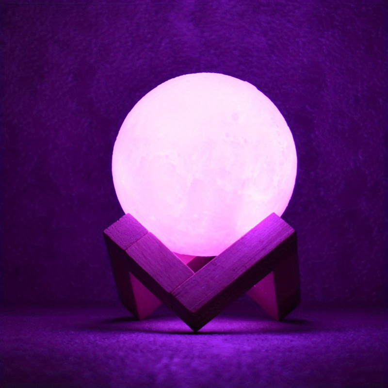 Lampara Decorativa Luna Moon Con Luz Led Velador Noche Bebe