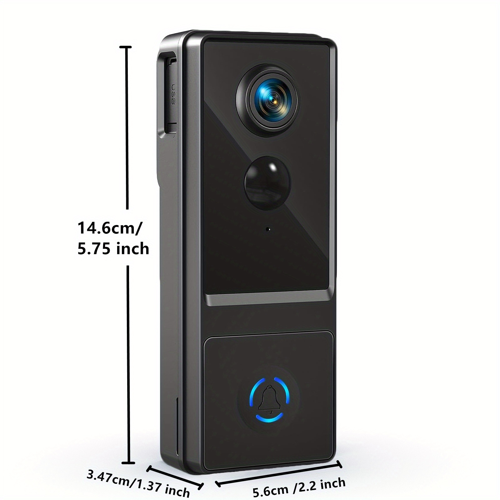 Timbre de video inalámbrico, Timbre inteligente compatible con Alexa que  funciona con el Asistente de Google, Timbre conectado inalámbrico Cámara de  1080p con batería, Bidireccional A,11 Feliz Sencillez