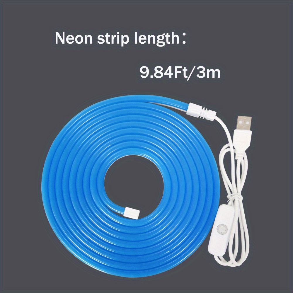 Neon Rope Light 5v Usb 9.8ft/3m With Switch Control Led Strip