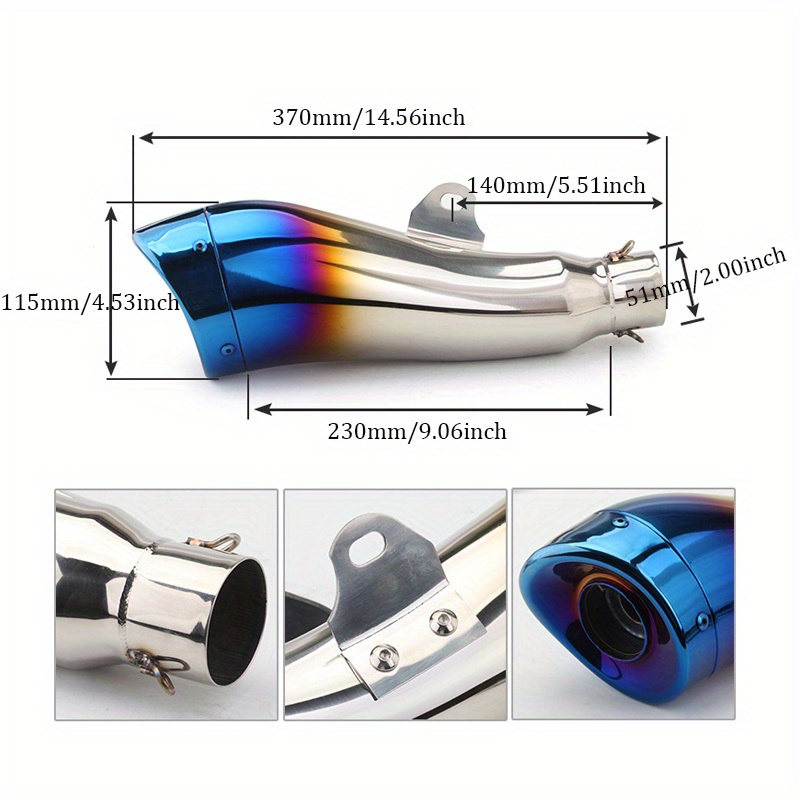 38 51mm universal motorcycle exhaust modified escape for xmax300  1300r zzr1400 xjr1300 cb919 details 2