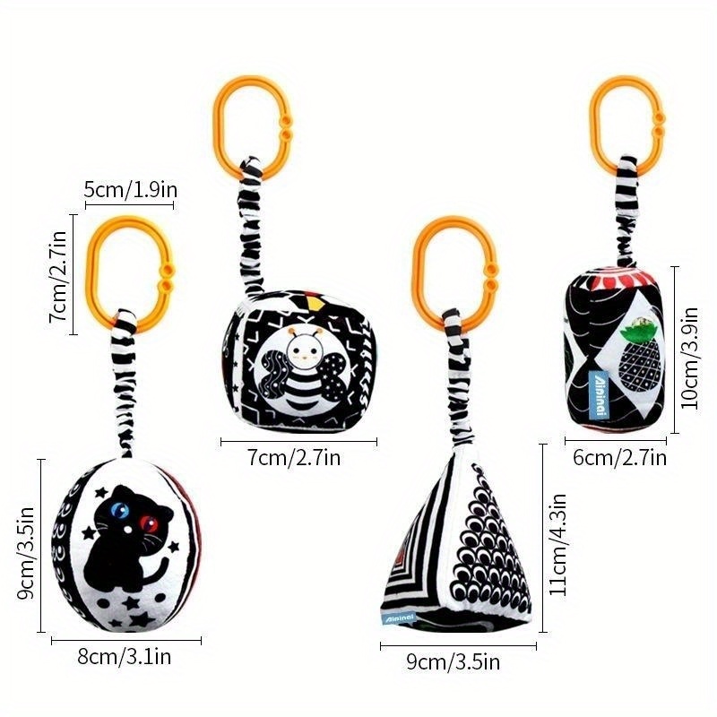 black and white baby car hanging toys geometric shape early education visual stimulation tracking black and white pendant baby trolley car hanging bed hanging details 1