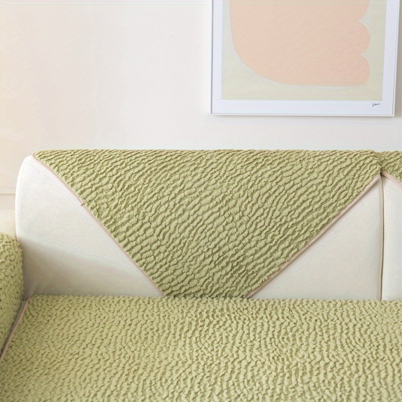 Lime Green Plush Couch Cover Sofa Slipcover