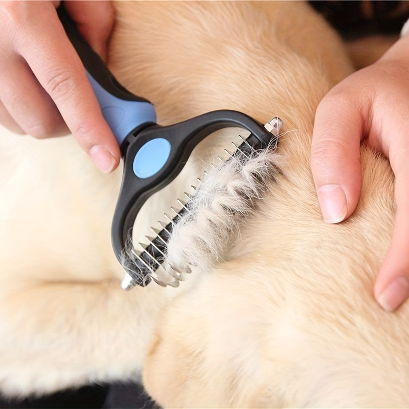 

Pet Fur Knot Cutter Dog Grooming Shedding Tools Pet Cat Hair Removal Comb Brush Double Sided Pet Products Comb For Dog
