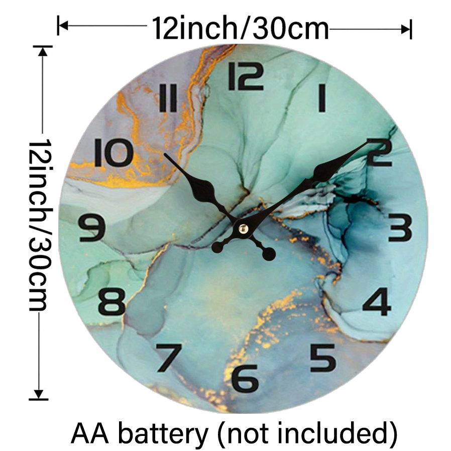 OROLOGIO DA PARETE TONDO EFFETTO MARMO Ø30 CM SILENZIOSO SECONDI CONTINUI