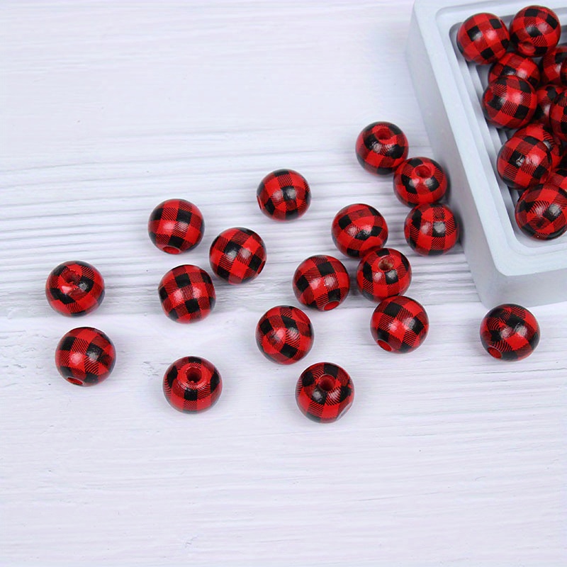 Red Wooden Beads Crafts Handmade Beads Hole Diameter For Diy - Temu