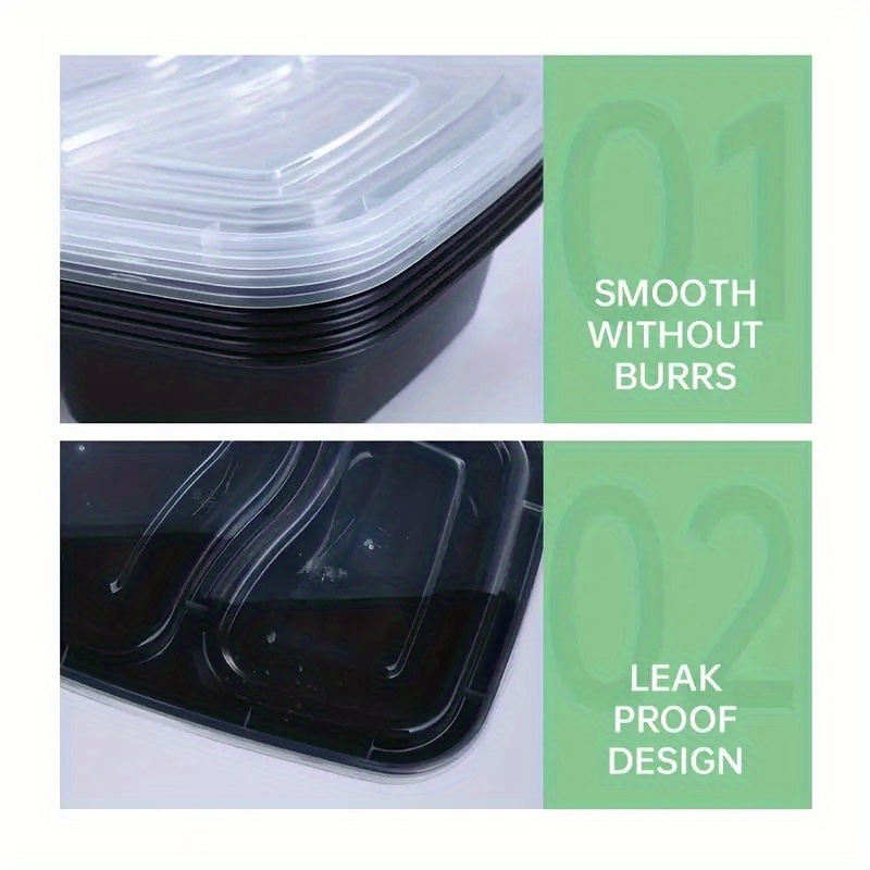 Plastic 2 Compartments Lunch Boxes With Lids, Stackable And Leak Proof Bento  Boxes Without Bisphenol A, Suitable For Microwaves, Refrigerators, And  Takeout, Perfect For Organizing And Storaging Food - Temu