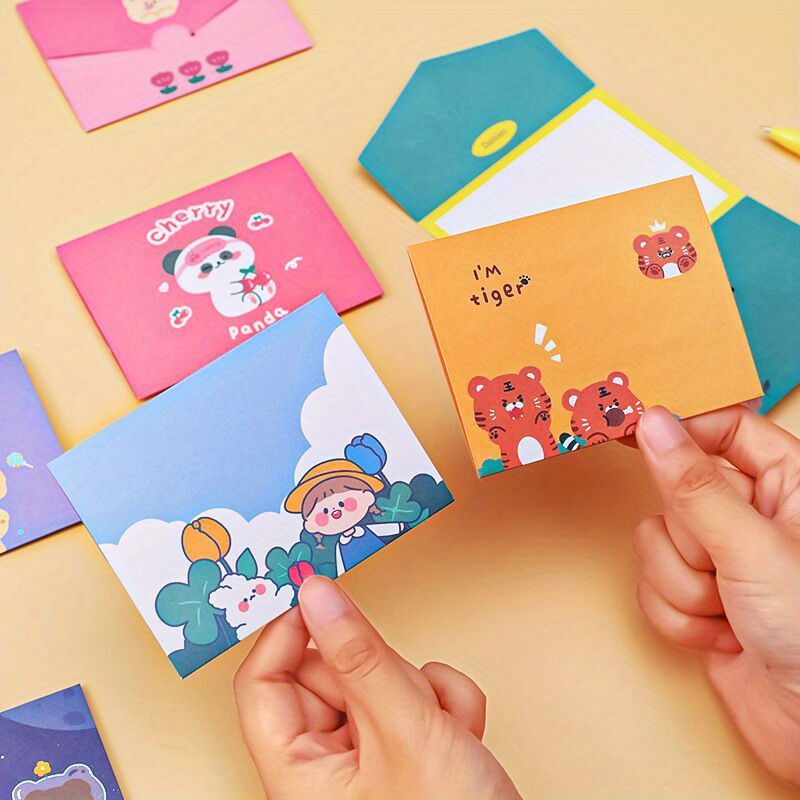 Greeting Card Cute Cartoon Foldable Diy Envelope style Gift - Temu