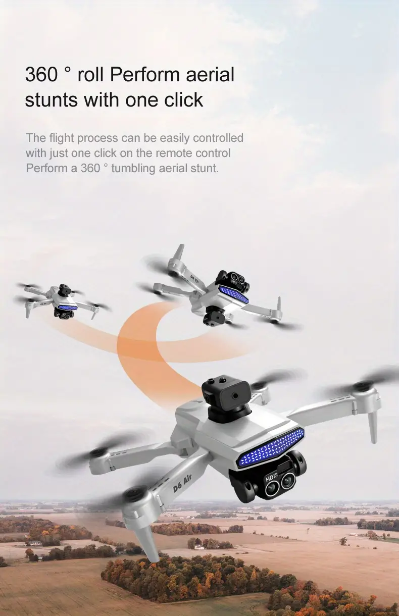 d6 air white rc drone with sd dual esc camera optical flow positioning 540 intelligent obstacle avoidance details 15