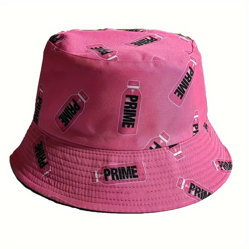 Candy Color Reversible Bucket Hats Bottle Printed Hip Hop - Temu
