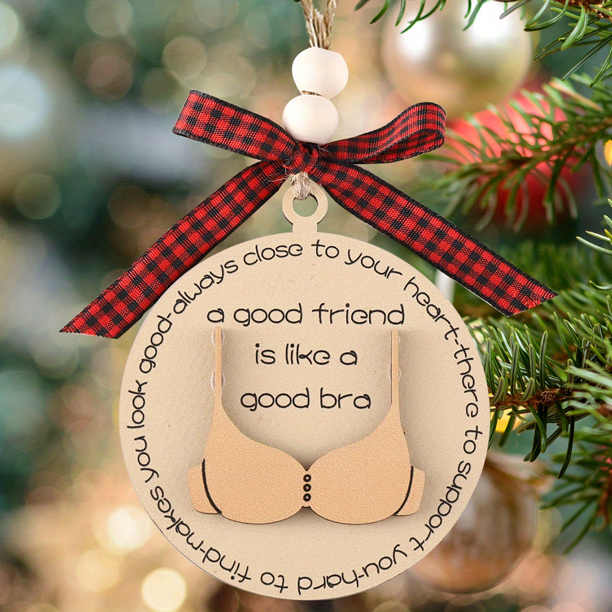 Whimsical Wooden Friendship Christmas Ornament - 'A Good Friend is Lik –  Grace & Moxie