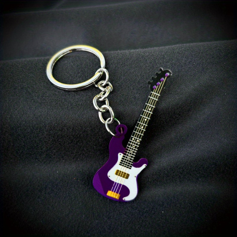 Stainless Steel Guitar Key Ring, Color Instrument Men's And