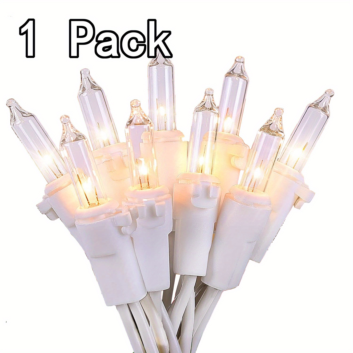 Christmas Lights 100 Count Clear Lights White Wire - Temu