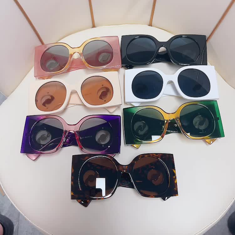 Oversized Square Sunglasses for Women Men Jelly Color Block UV400 Sun Shades for Beach Party Club,Temu