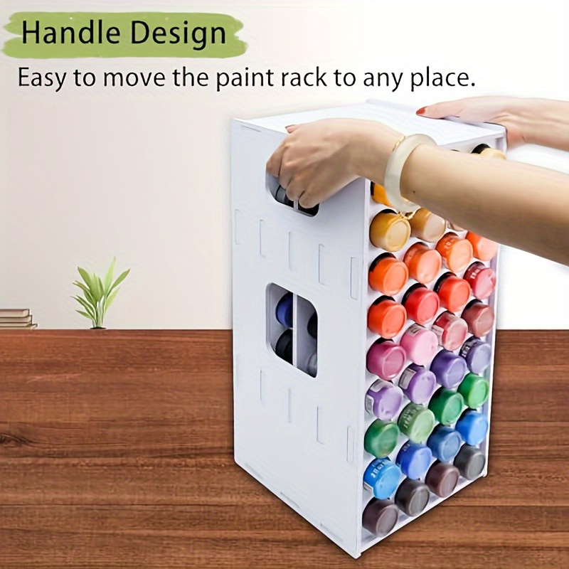 

72-slot Rotating Paint Organizer - Wall-mounted Acrylic Storage Tower For 2oz Bottles, Detachable & Durable, White Craft Paint Holder Rack